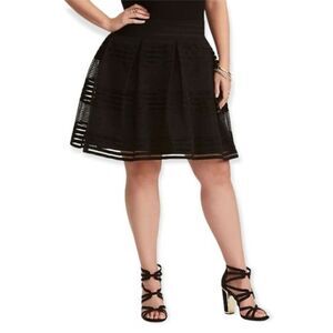 Torrid Striped Sheer Flared Skirt Size 2